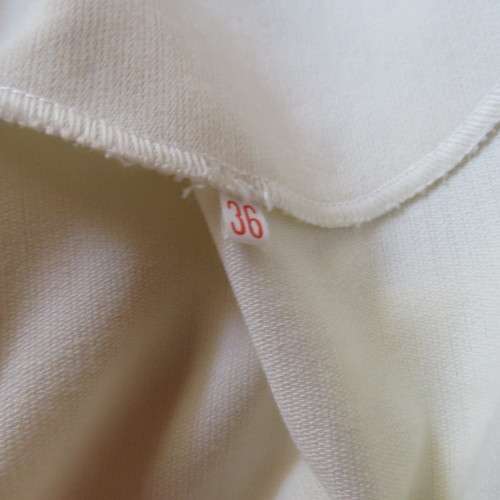 Smart rich cream short sleeve top Collarless Button down front Size 36-12 New condition