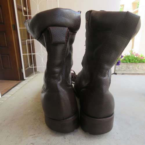 Pair SADF brown genuine leather army boots size 7. Army size 255W by DWS issued 2011. Good condition
