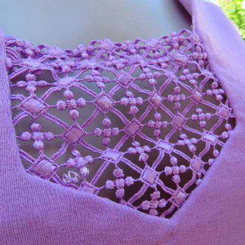 Day to evening wear violet colour sleeveless top. Size 36. New condition.