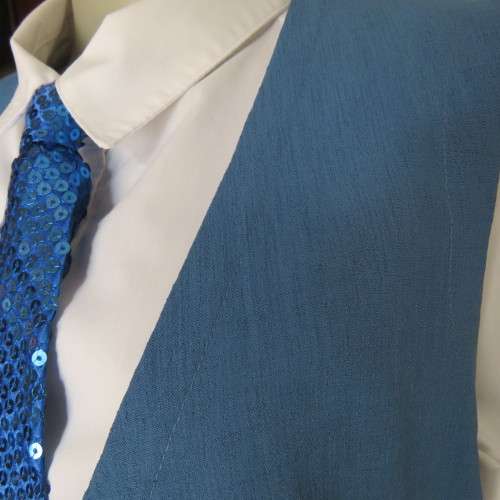 Tailored cobalt blue open front waistcoat  Sleeveless with V-neck. Size 36. AS new.
