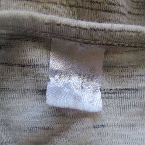 Casual comfy logo slip over long top on beige/black mottled polycotton. Size 38/14.Good condition