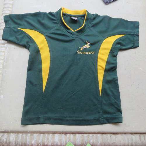 Springbok Rugby top by BARRON kids for boy 3 to 4 yrs old. In stretch polyester.  As new