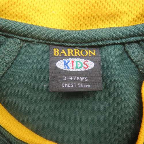 Springbok Rugby top by BARRON kids for boy 3 to 4 yrs old. In stretch polyester.  As new