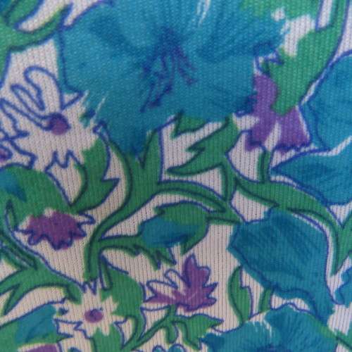 Smart vintage floral dress in cool blue and green colours.Overlay top. By TORY FASHIONS.By 48/24