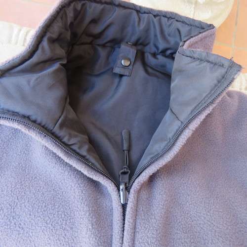 Reverseble Men`s waistcoat size XL....123cm chest.Grey brushed polyester/ black nylon.Zip-up front