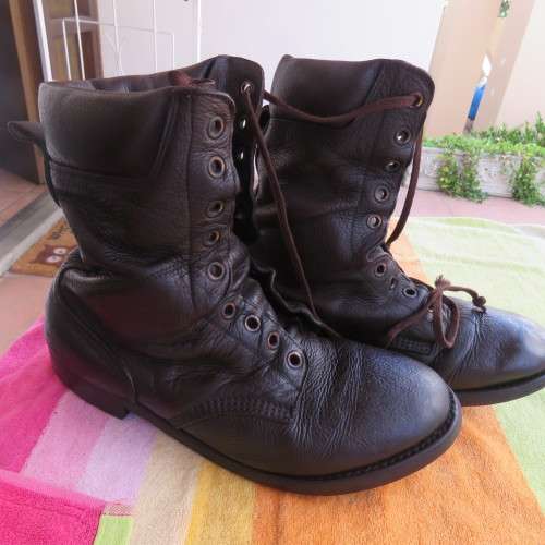 Pair SADF brown genuine leather soft top boots size 9 army size 277 by DWS 2012.Good cond.