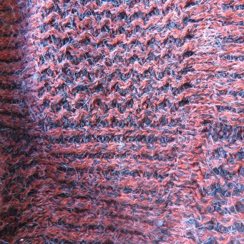 Handsome men`s double knit rust/black button down cardigan size Large by BELJOHN.New condition