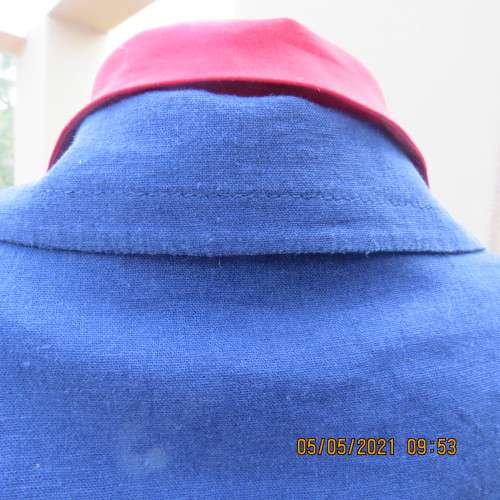 Flattering indigo blue open jacket in linen/rayon blend.One button. Size 34/10 by WOOLWORTHS.As new