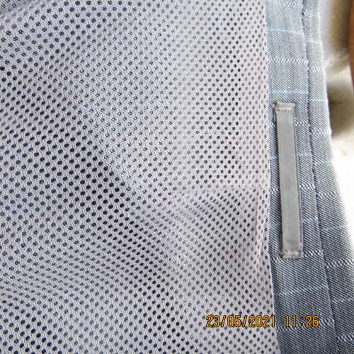 Handsome Men`s silvergrey pinstripe jacket in size 42.Used once. Washable.Pockets front and inside.