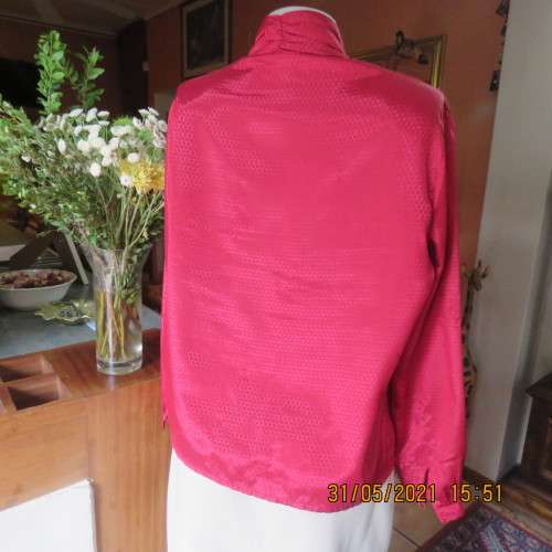 Scarlet red vintage long sleeve button down blouse with high folded collar by DARLING size 38/40