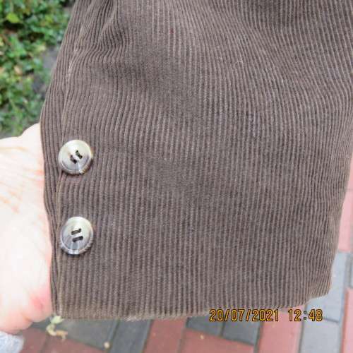 Carob brown corduroy fully lined long sleeve jacket. Size 48/24 by DONNA CLAIRE. New condition.