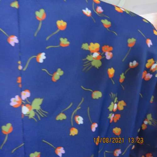 Vintage boutique shift dress. Royal blue with orange/pink and lime green flowers.Size 42/18.As new