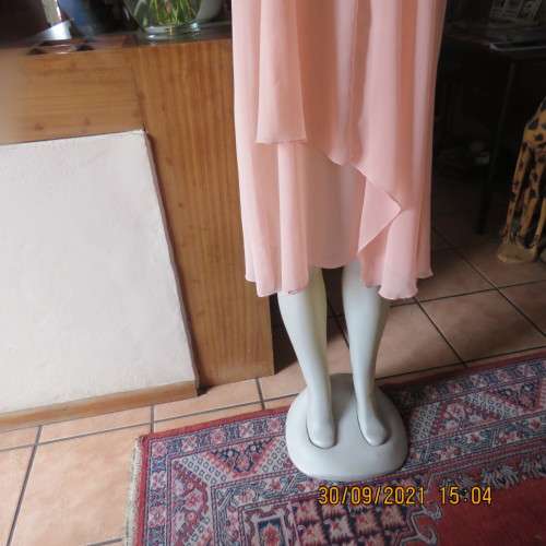 Amazing light coral Free Falling slip over sheer polyester dress. Size 40/16 best fit by JOYFUL.