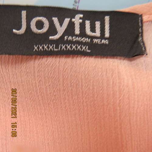 Amazing light coral Free Falling slip over sheer polyester dress. Size 40/16 best fit by JOYFUL.