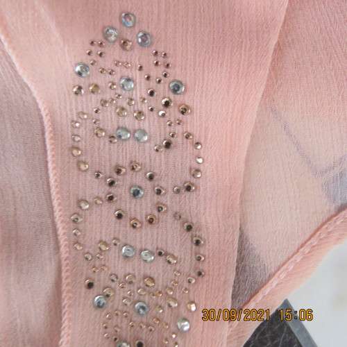 Amazing light coral Free Falling slip over sheer polyester dress. Size 40/16 best fit by JOYFUL.