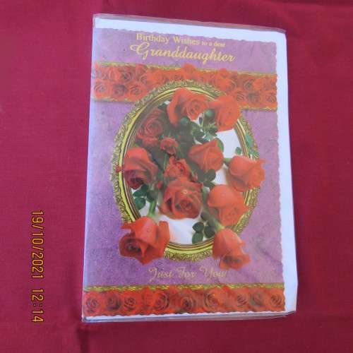 New birthday wishes card with envelope for Granddaughter by PETAL from UK. Wrapped.
