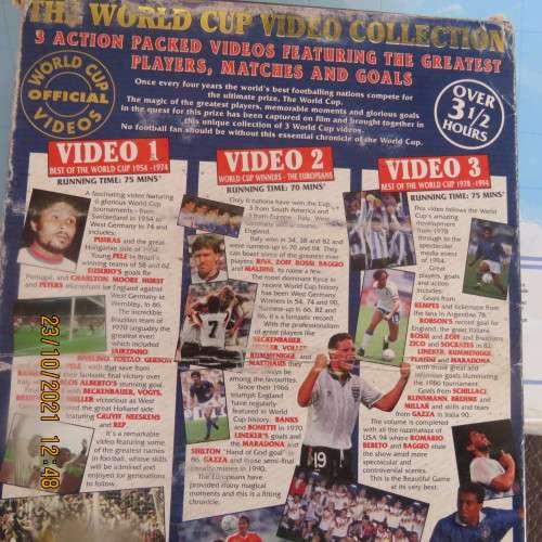 World cup soccer collection of 3 videos. 3.5 hours of action with footage never seen before. As new