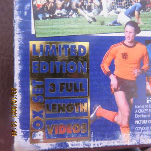 World cup soccer collection of 3 videos. 3.5 hours of action with footage never seen before. As new