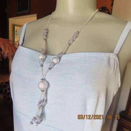 Powder blue empire style strappy top size 34/10 loose fit top in polyester satin.Owner made.As new