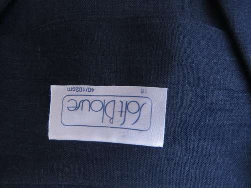 Elegant short sleeve navy box style jacket/top.V neck with button down front.By SOFT BLOUSE size 40.