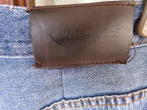 Men`s blue demin DAVID JONES jeans 36W and 79cm inside leg. Back/front pockets.Good cond.