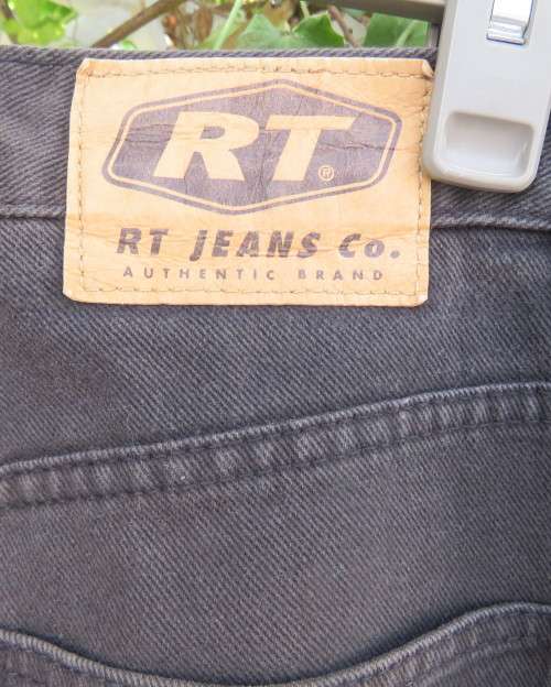 Men`s black baggy high waisted size 32 jeans by RT JEANS.Washed out look.100% cotton.