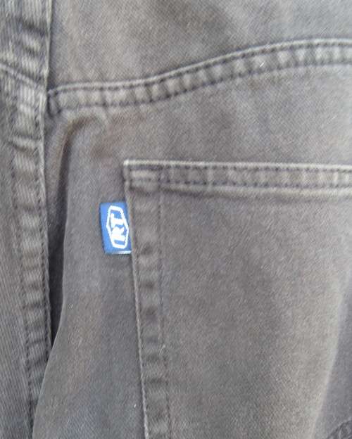 Men`s black baggy high waisted size 32 jeans by RT JEANS.Washed out look.100% cotton.