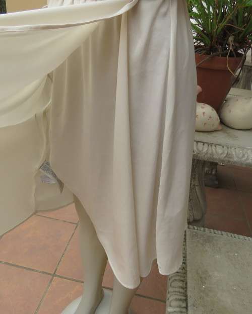 Stunning cream silky polyester evening/spec.occasion strappy dress by MNG(MANGO) size 36/12.New