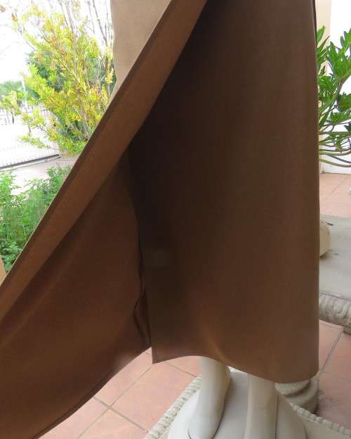As new vintage ankle length fold over military green skirt by FASHIONETTE size 38.Two button front.