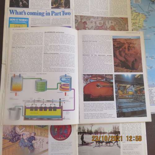 Lot of 5 `HOW IT WORKS` magazines. A to Z of invention,science,technology.Photos and diagrams.
