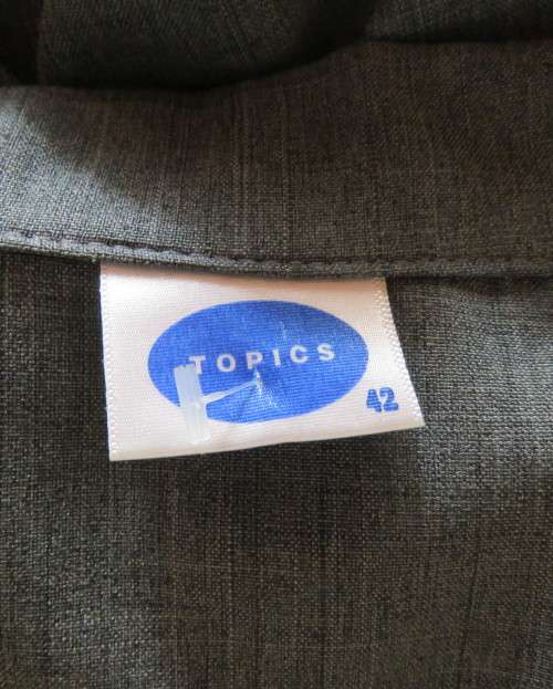 As new mottled grey pant suite size 42/18 by TOPICS Dress pants. Short sleeve 4 button down jacket