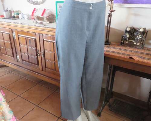 As new mottled grey pant suite size 42/18 by TOPICS Dress pants. Short sleeve 4 button down jacket