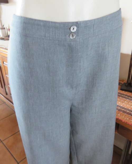 As new mottled grey pant suite size 42/18 by TOPICS Dress pants. Short sleeve 4 button down jacket