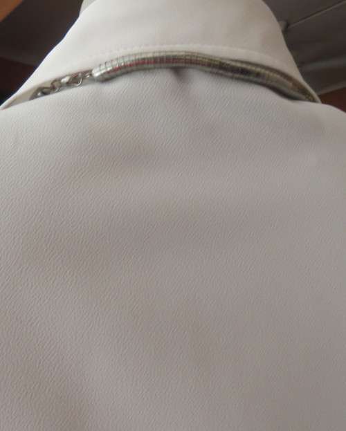 Classic white button down blouse with open collar and elbow length sleeves.Size 40/16.WOOLWORTHS