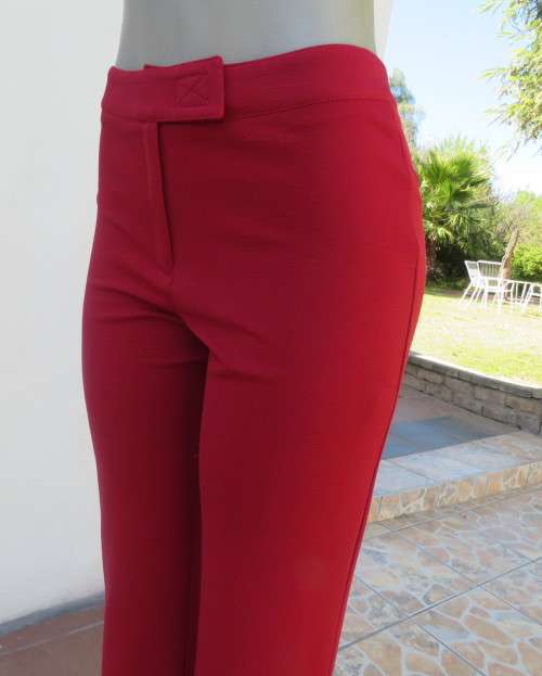 Ultra sexy cherry red stretch corded polyester pants size 34/10 by TRUWORTHS.No pockets.New cond.