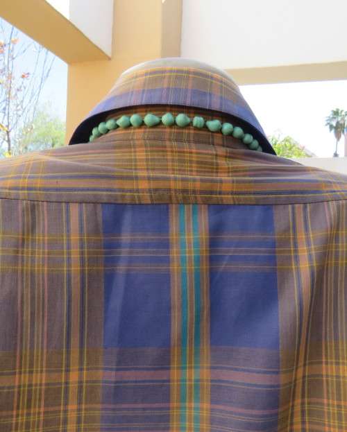 Checkmate!! from PENNY C  size 40/16 in jade/gold/peach and berry blue check.Batwing sleeves. As new