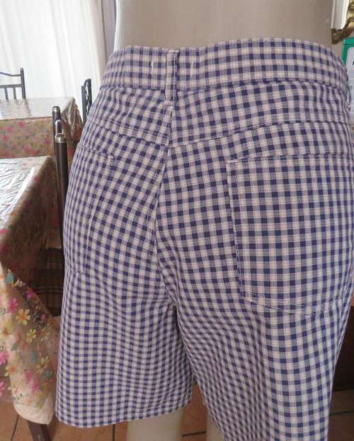 Classic navy/white check 100% cotton shorts by NEWS size 40/16.Yoked back.New condition