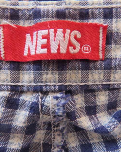Classic navy/white check 100% cotton shorts by NEWS size 40/16.Yoked back.New condition