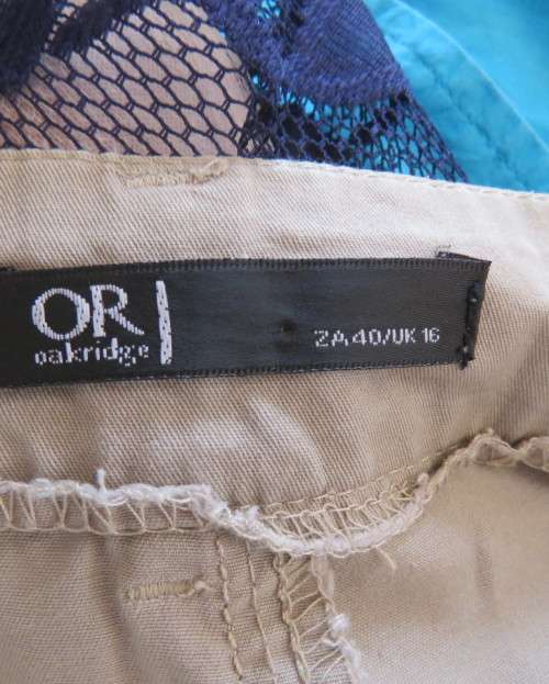 Fawn colour 100% cotton shorts size 40/16 by OR. Pockets sides, dummies back. New condition.