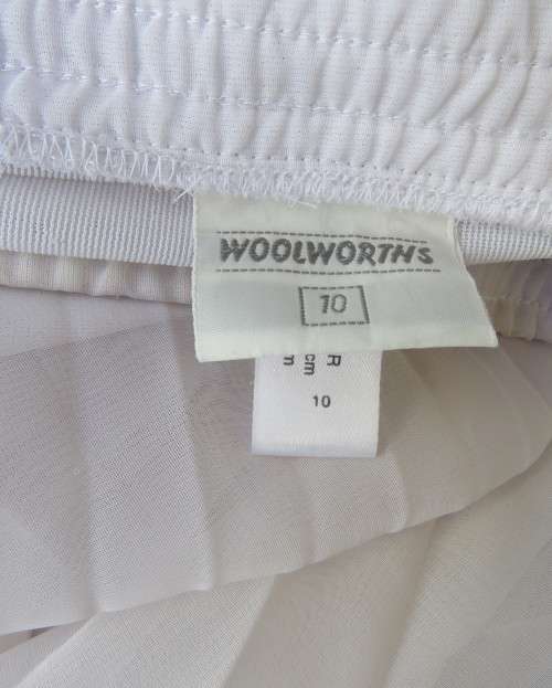 Beautiful permanent pleated white sheer polyester/lined ankle length skirt.By WOOLWORTHS size 34/10
