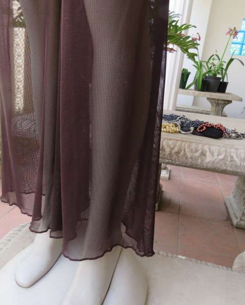 Brown stretch netting wide legg pants to wear under long tops.Size 36 to 38.By PIPPA`S in Vogue.New