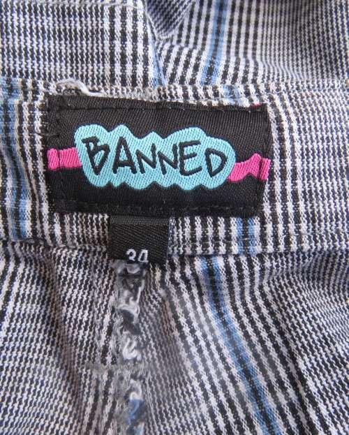 Men`s casual checked 100% cotton pants size 34 by BANNED. Four front/2 back pockets.New cond.
