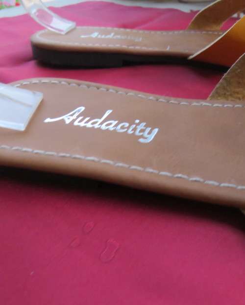 Mustard Flip Flop Sandals by Audacity, Size 8