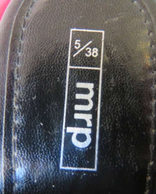 Pair black wedge heel sandals with ankle and crossover straps. Open toes.Size 5 by MRP.As new