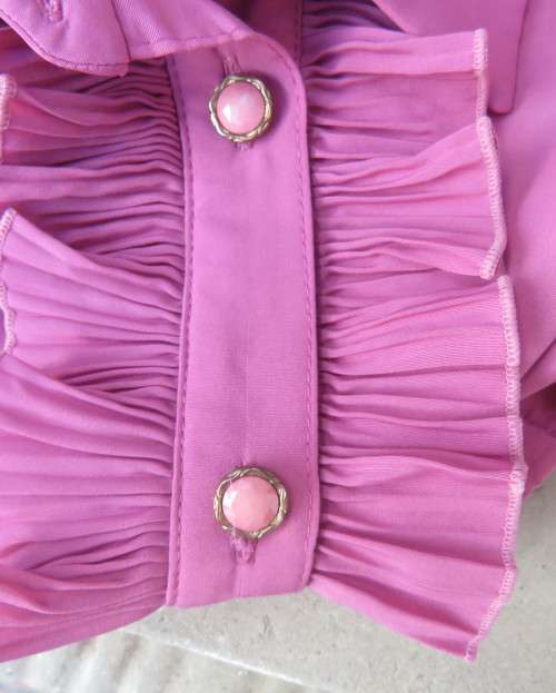 Fabulous silky watermelon pink long sleeve silky polyester blouse by KARISMA size 44/20.. As new.