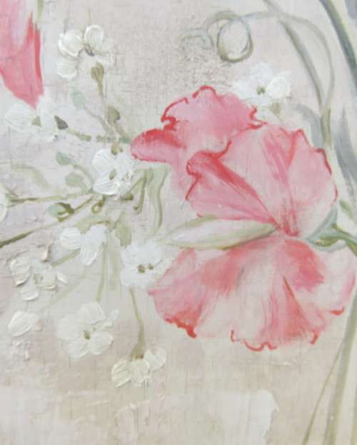 Set of 2 original paintings by Matetta 1983. Actual painting 28cm x 37cm. Pink flowers.Very good con
