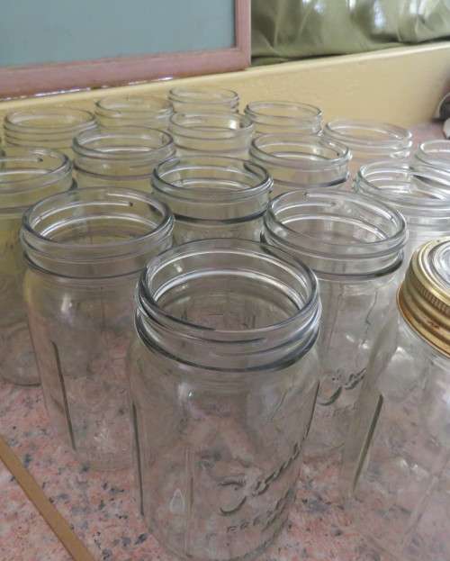 19 x Antique Consul preserve 1Lit. bottles. Measured in ounces/cups as before 1974. See description.