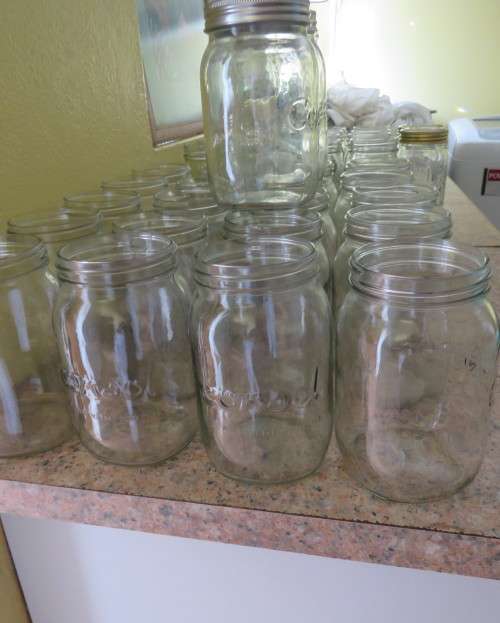 23 x Consul 1Litre preserve jars with new metal domes and lids. From late 80`s New condition.