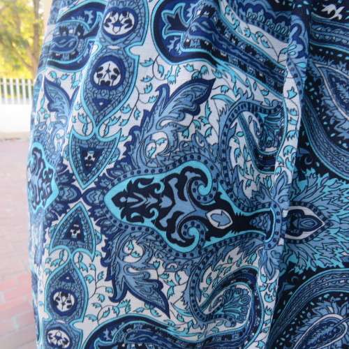Summer paisley patterned medley of blues sheer polyester lined dress. By TRUWORTHS size 38.As new.