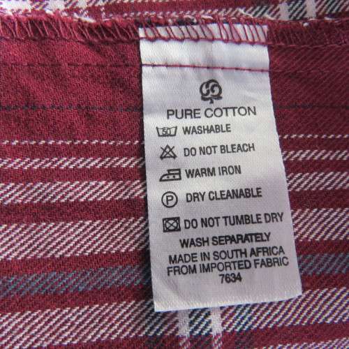 CAMP MASTER men`s maroon/white/grey size XL check winters shirt. One pocket. Pure cotton. New